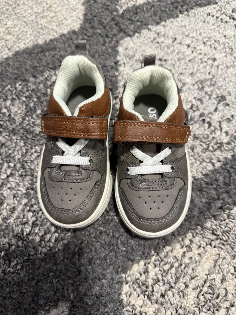 OshKosh B'gosh Gray and Brown Toddler Sneakers